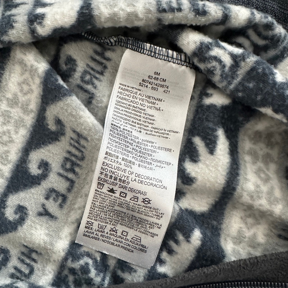 Hurley Baby Footie 6M Black White Polar Bear Fleece Pajamas - Picture 5 of 5